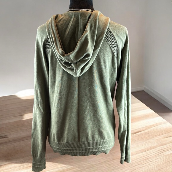 Athleta Evergreen Hoodie Sweater Olive Green  Women's Size Small Athleisure - Picture 4 of 10